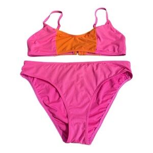 Kate Spade New York | Hot Pink + Orange Color Block Bikini
